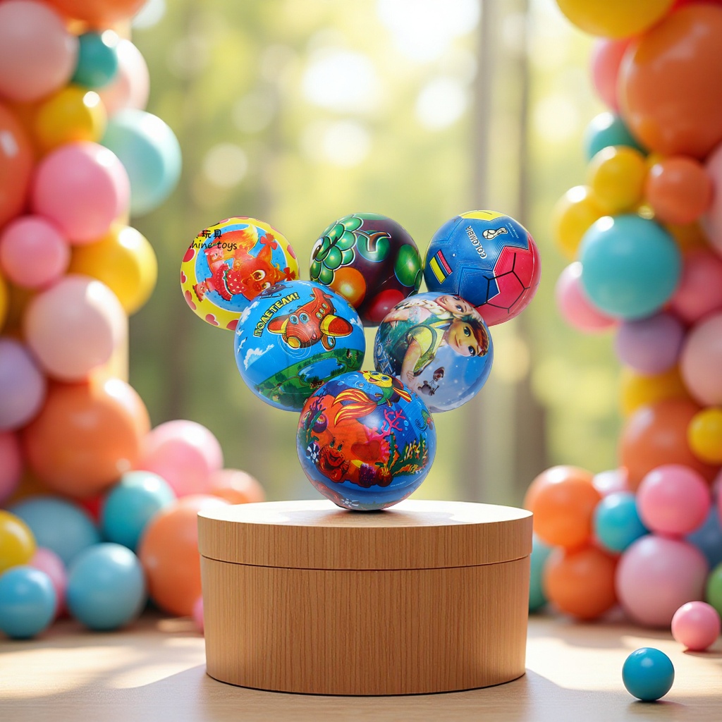 Factory direct sales of 9-inch cartoon-patterned PVC patting small rubber balls, children's inflatable toys, full-printed balls, popular sports and leisure traditional balls
