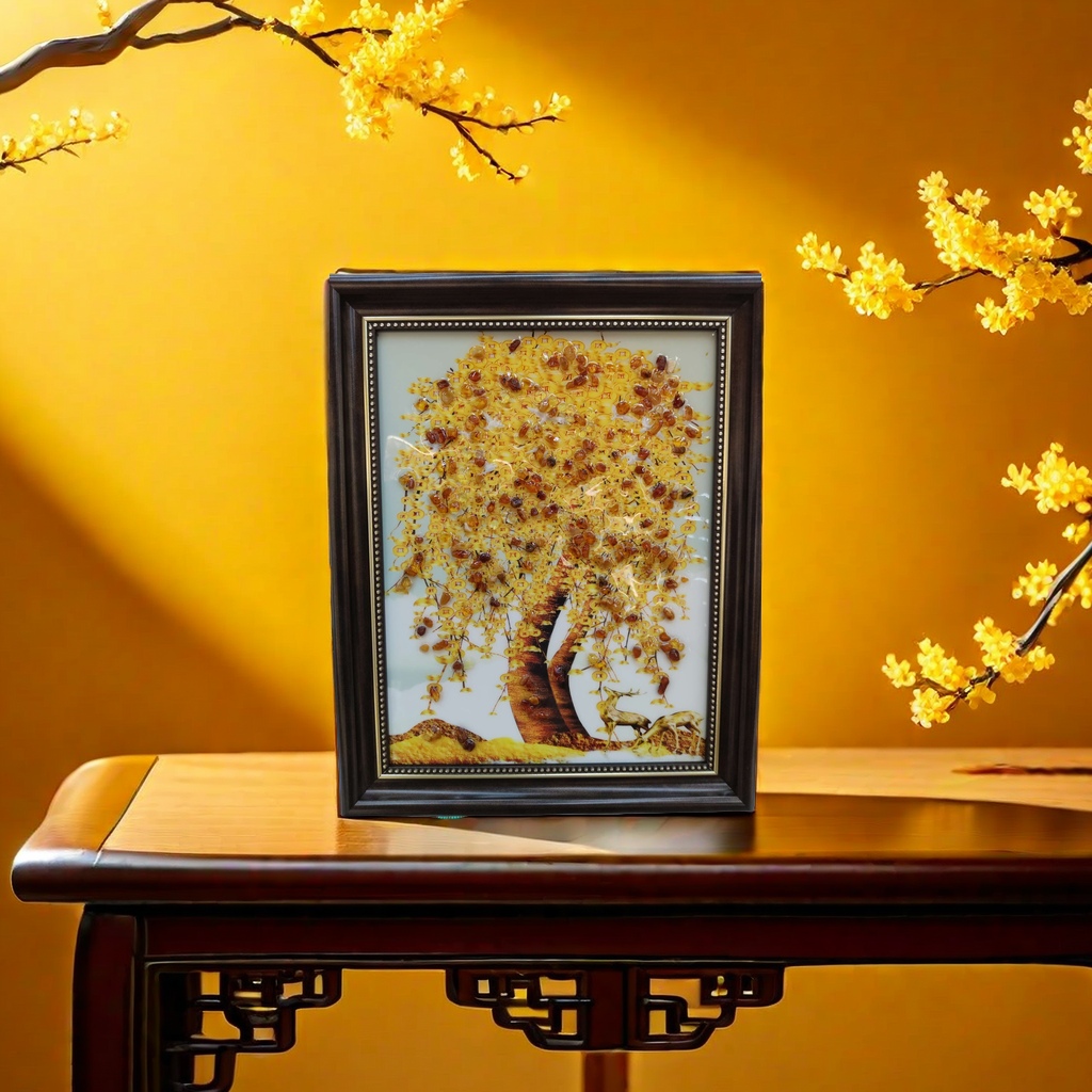 琥珀画工艺品手工摆件天然琥珀装饰画艺术收藏创意礼品赠送佳品