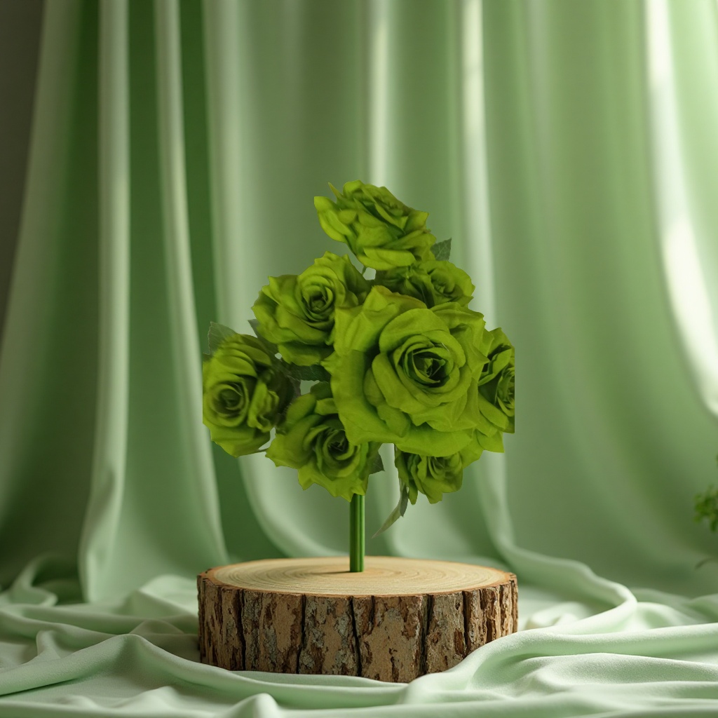 防真插花仿真植物墙钩织花束仿真玫瑰针织花艺装饰品110449829