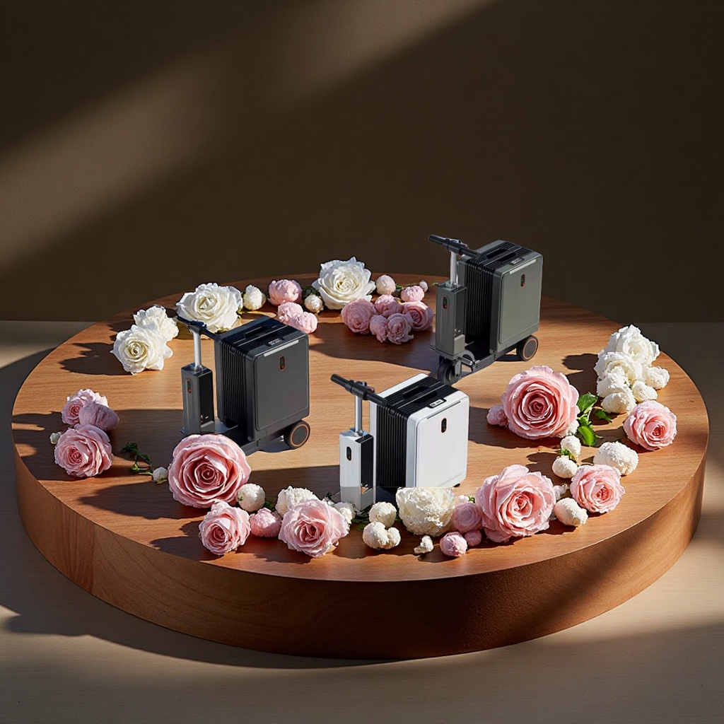 Electric suitcase, smart remote control anti-theft trolley case, large-capacity travel case, lightweight and durable suitcase, 20 inches, 40 liters Application Scenario