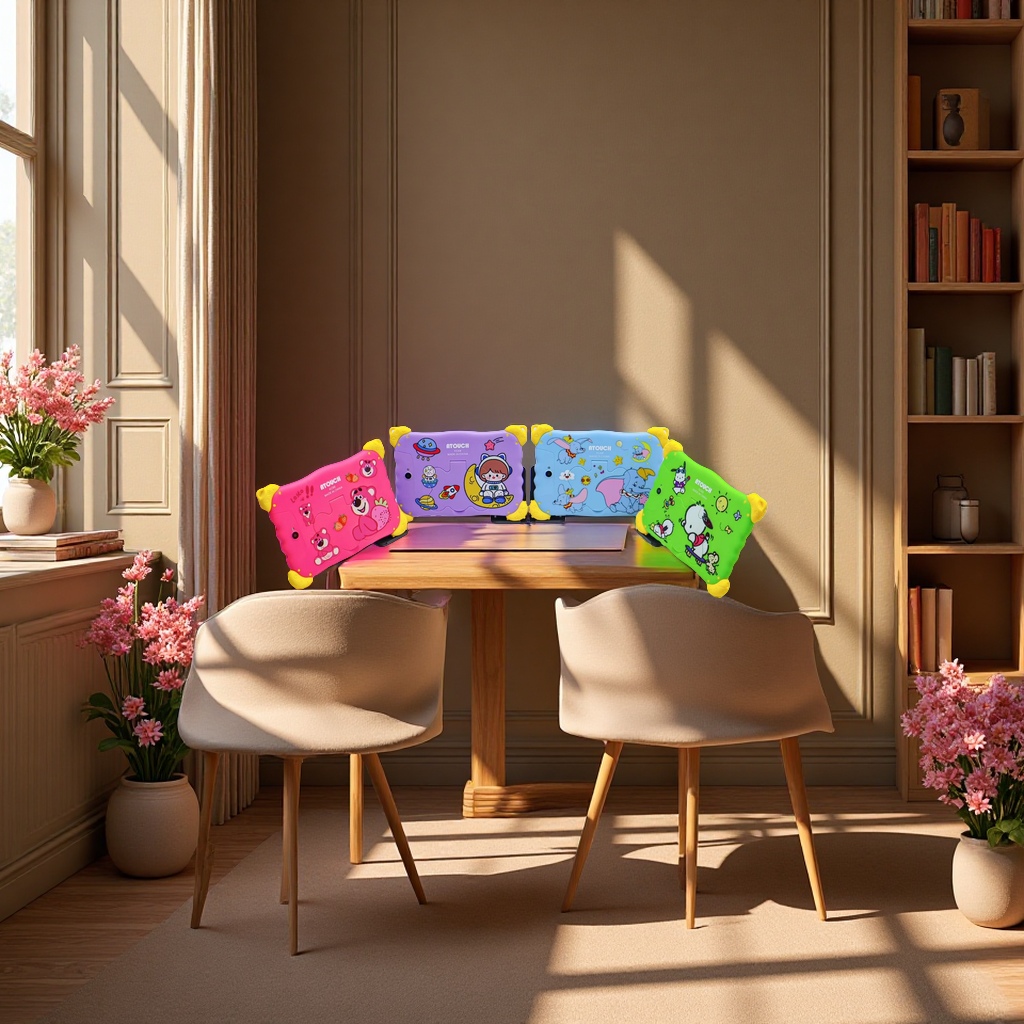 New 7-inch children's tablet computer for cross-border foreign trade, wifi Android early education learning machine with stand, multi-functional touch learning device Application Scenario