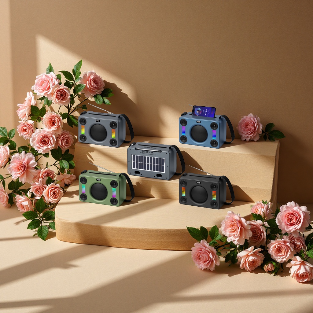 非洲南美热销太阳能板充电便携式蓝牙音箱户外防水防摔便携音乐播放器