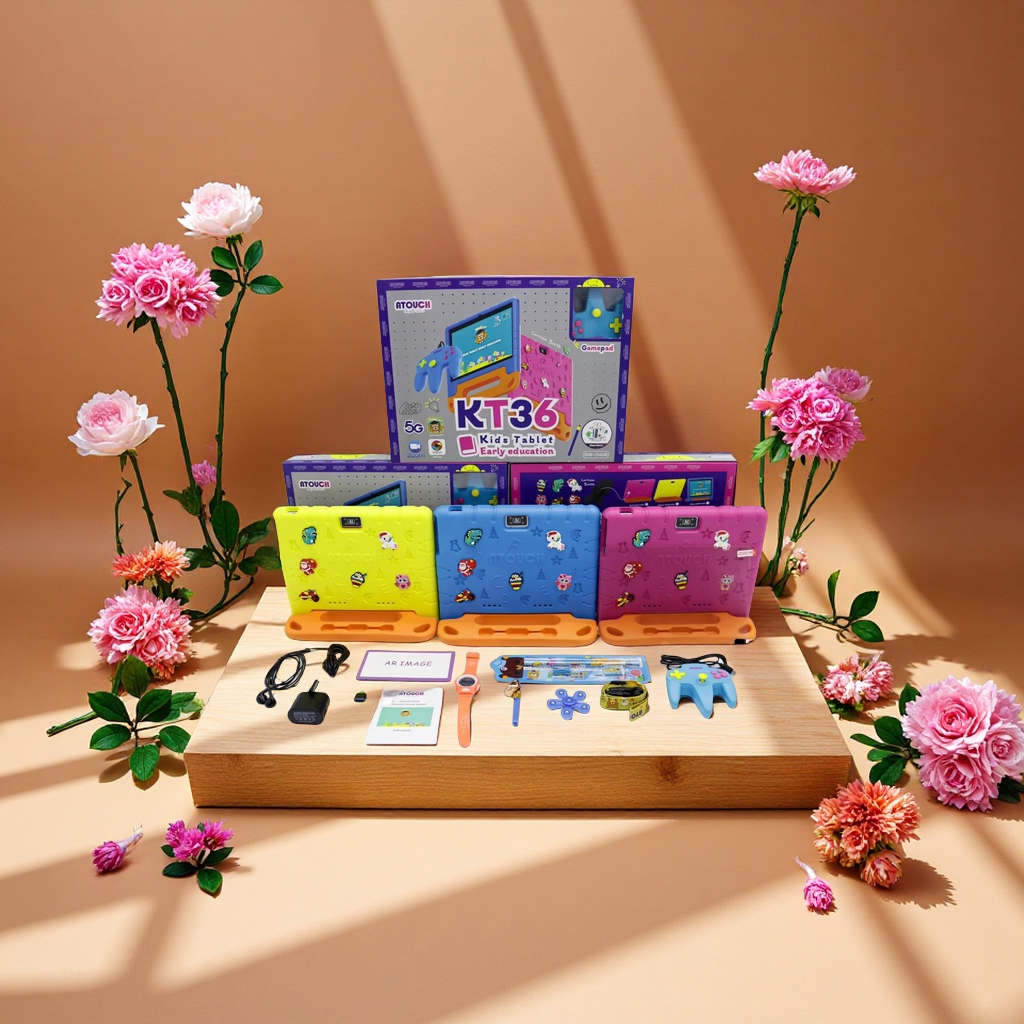 Children's tablet computer with high-definition touch control, learning and entertainment, multi-functional and portable, suitable for school-age children. 112938779 Item Picture