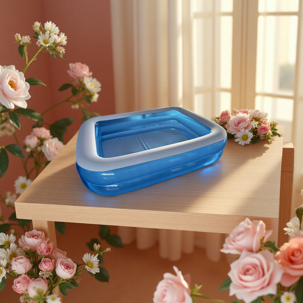 Inflatable water pool, children's family outdoor foldable leak-proof large summer water play toy, portable inflatable swimming pool Application Scenario