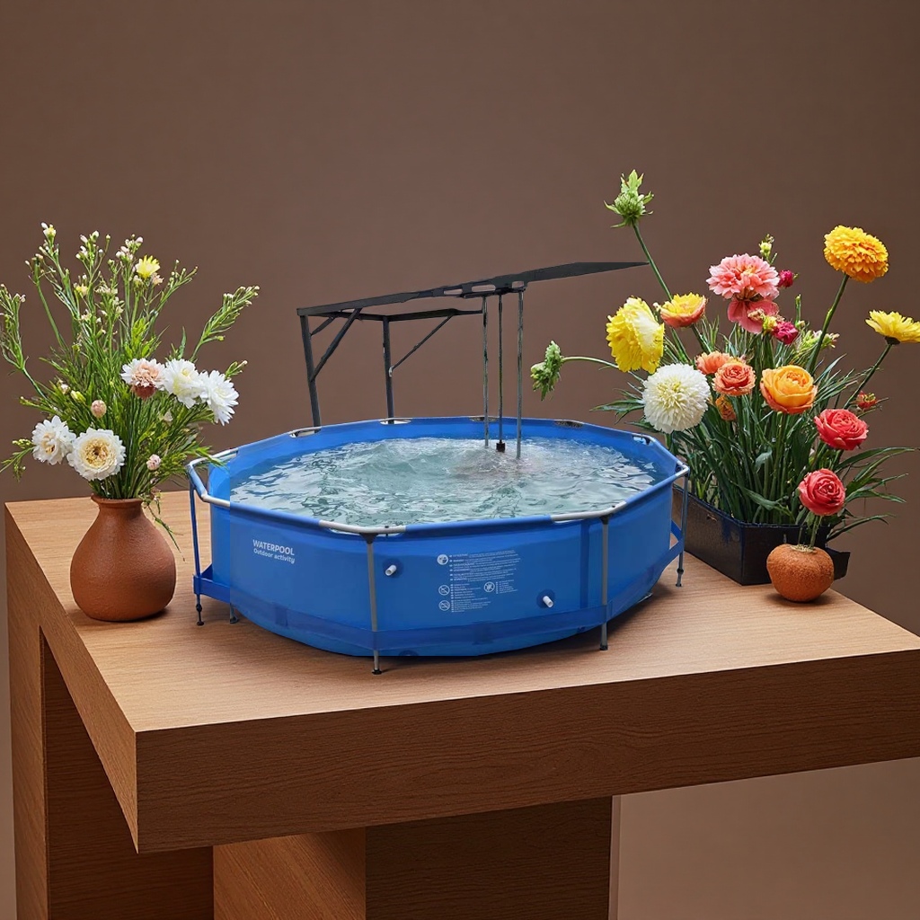 Household indoor and outdoor large anti-slip and durable swimming pool for adults and children, leisure and entertainment pool, family swimming pool Specification image