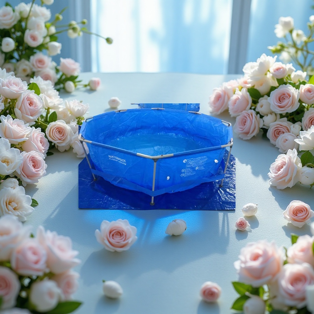 Inflatable water pool, children's family outdoor leak-proof thickened large summer water play toy, baby water play pool, foldable details Picture