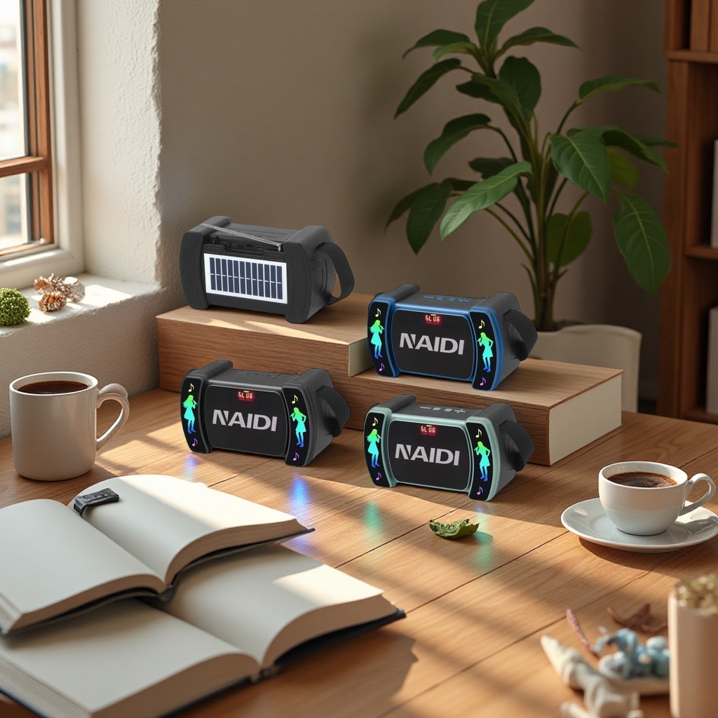 跨境电商热销太阳能板充电大功率无线蓝牙音响户外便携低音炮音箱