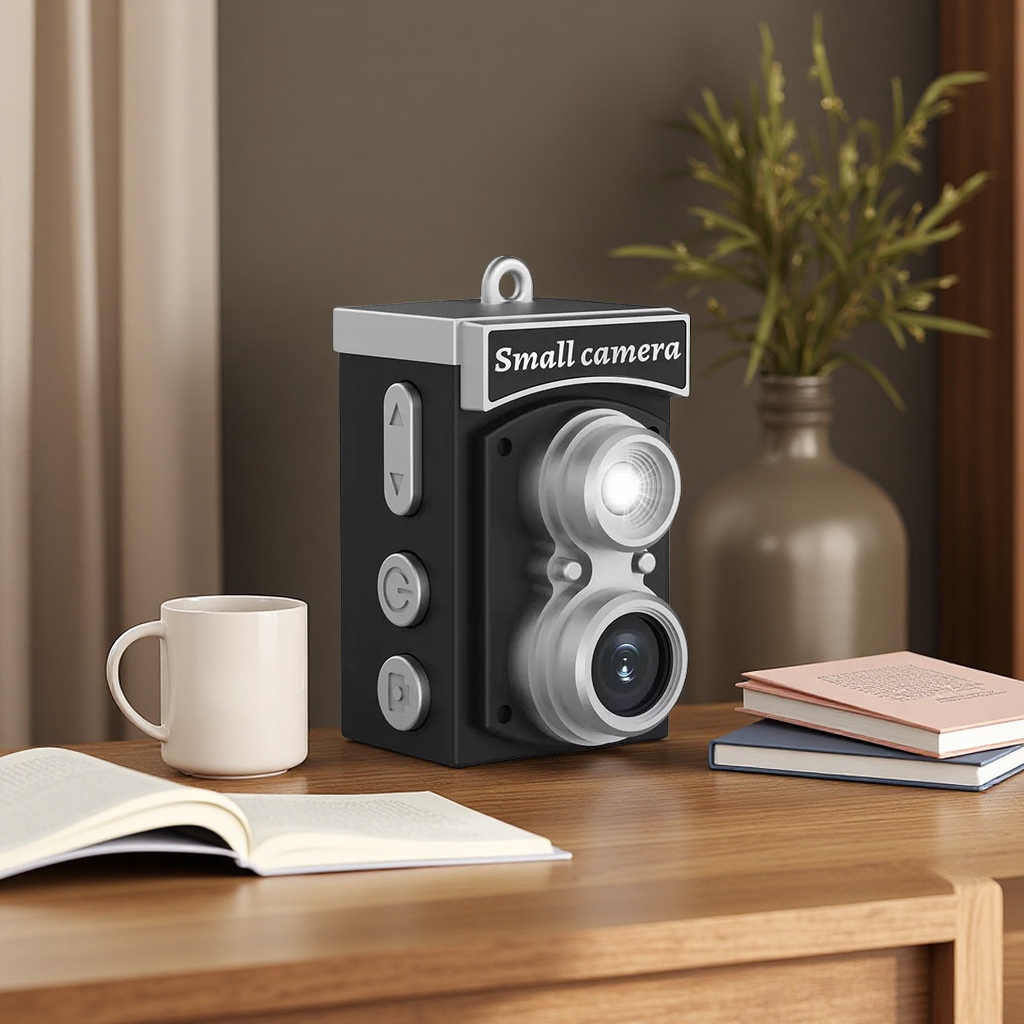 Cross-border retro CCD digital camera, high-definition photography and video recording, mini card camera, filter, fill light, portable for home use details Picture