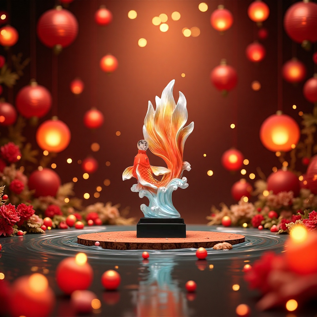 "Yearly surplus Flowing sand ornament, resin craft decorative item, auspicious gift, home living room decoration. Specification image