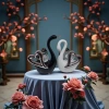 Couple swans, a hundred years of good marriage, high-temperature ceramic handcrafted ceramic handicrafts details Picture
