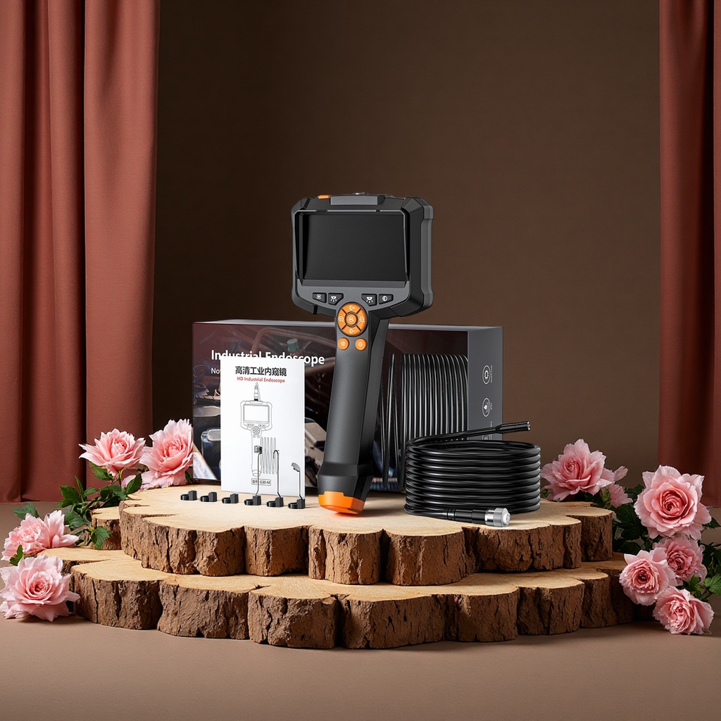 The industry's high-definition, screen-equipped handheld portable car inspection instrument, pipeline camera, pipeline peeping mirror, and multi-functional inspection tool Specification image