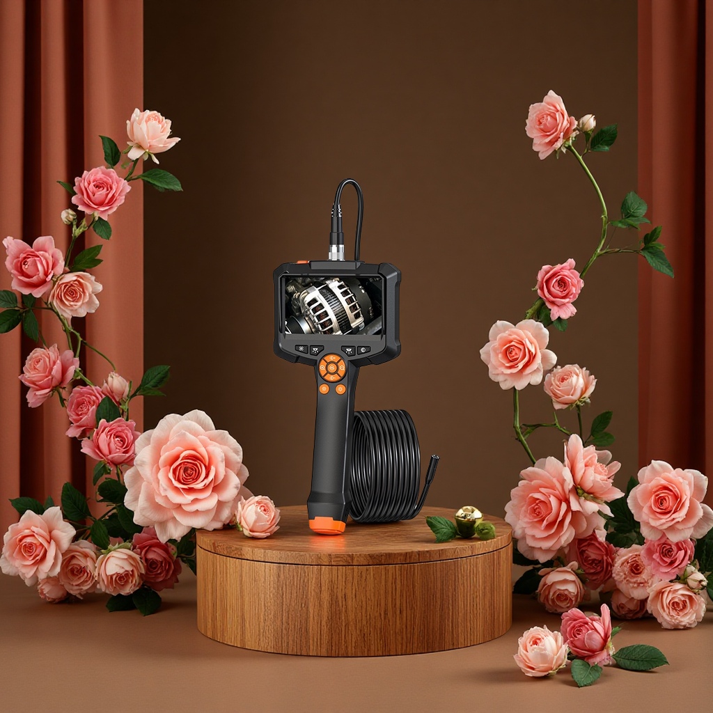 The industry's high-definition, screen-equipped handheld portable car inspection instrument, pipeline camera, pipeline peeping mirror, and multi-functional inspection tool details Picture