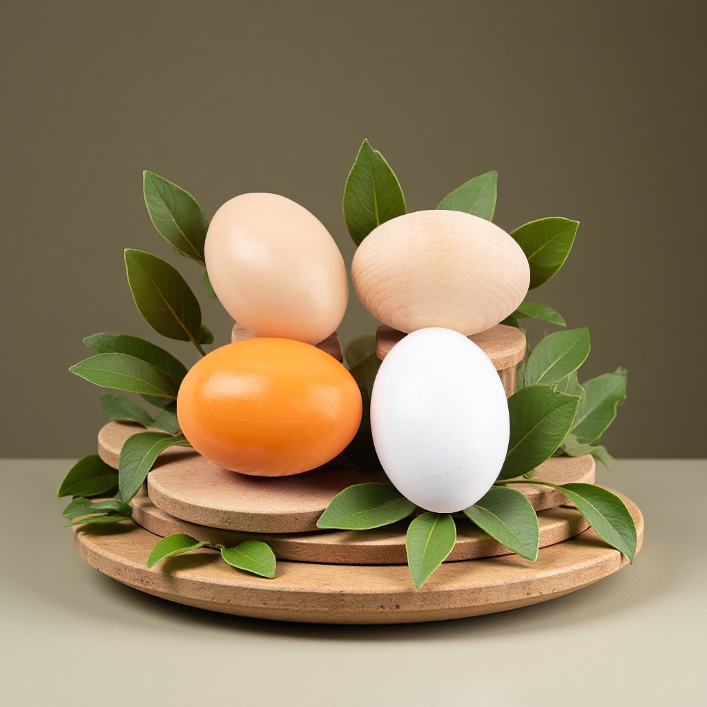 Cross-border solid wooden simulation egg model, children's hand-drawn graffiti, house play toys, prank eggs, fresh food, fresh eggs Specification image
