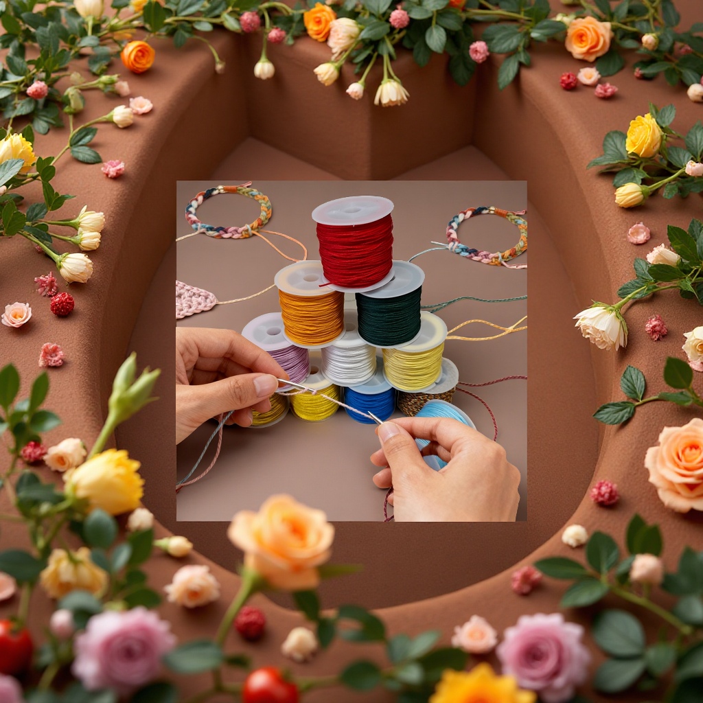 There is a hand-woven lanyard of No. 72, approximately 40 meters long, made of jade and cotton thread Specification image