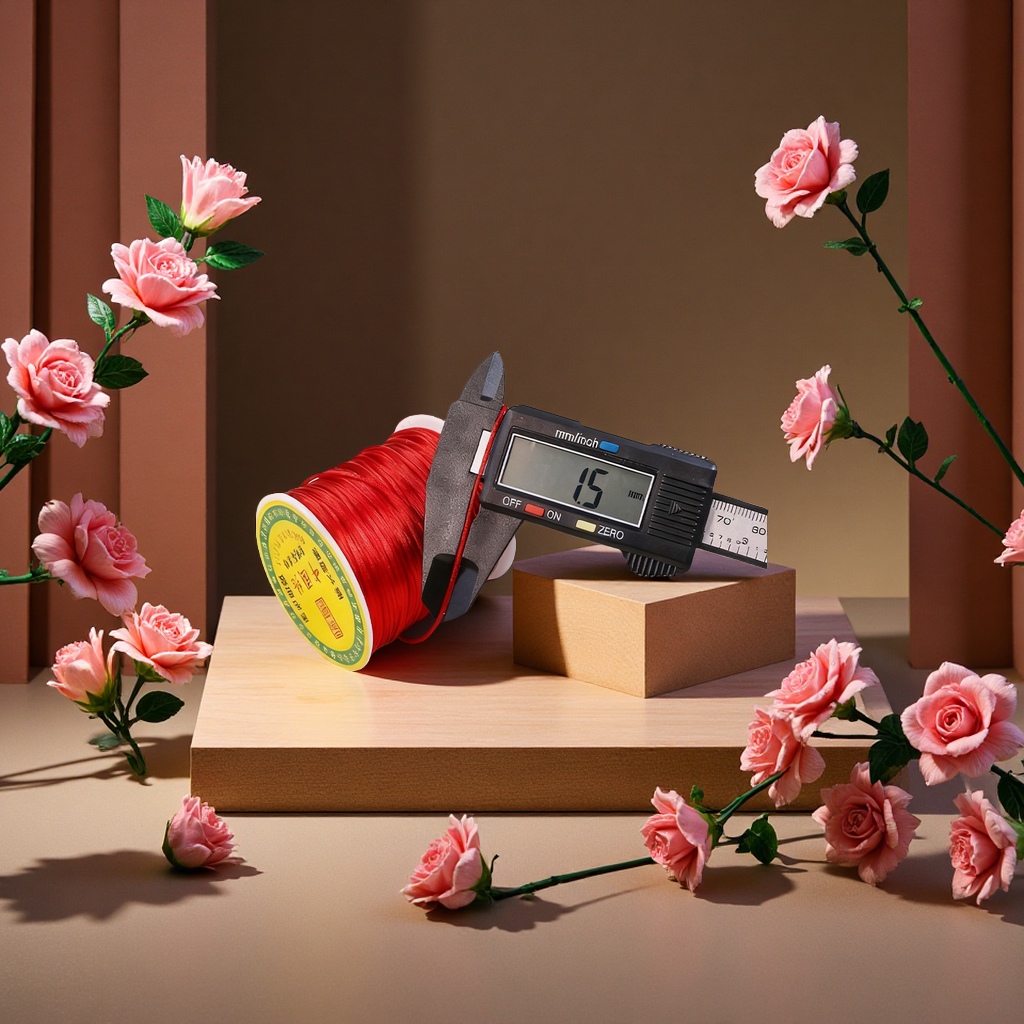 Korean Silk No. 6 90-meter lanyard, made of jade and cotton thread details Picture