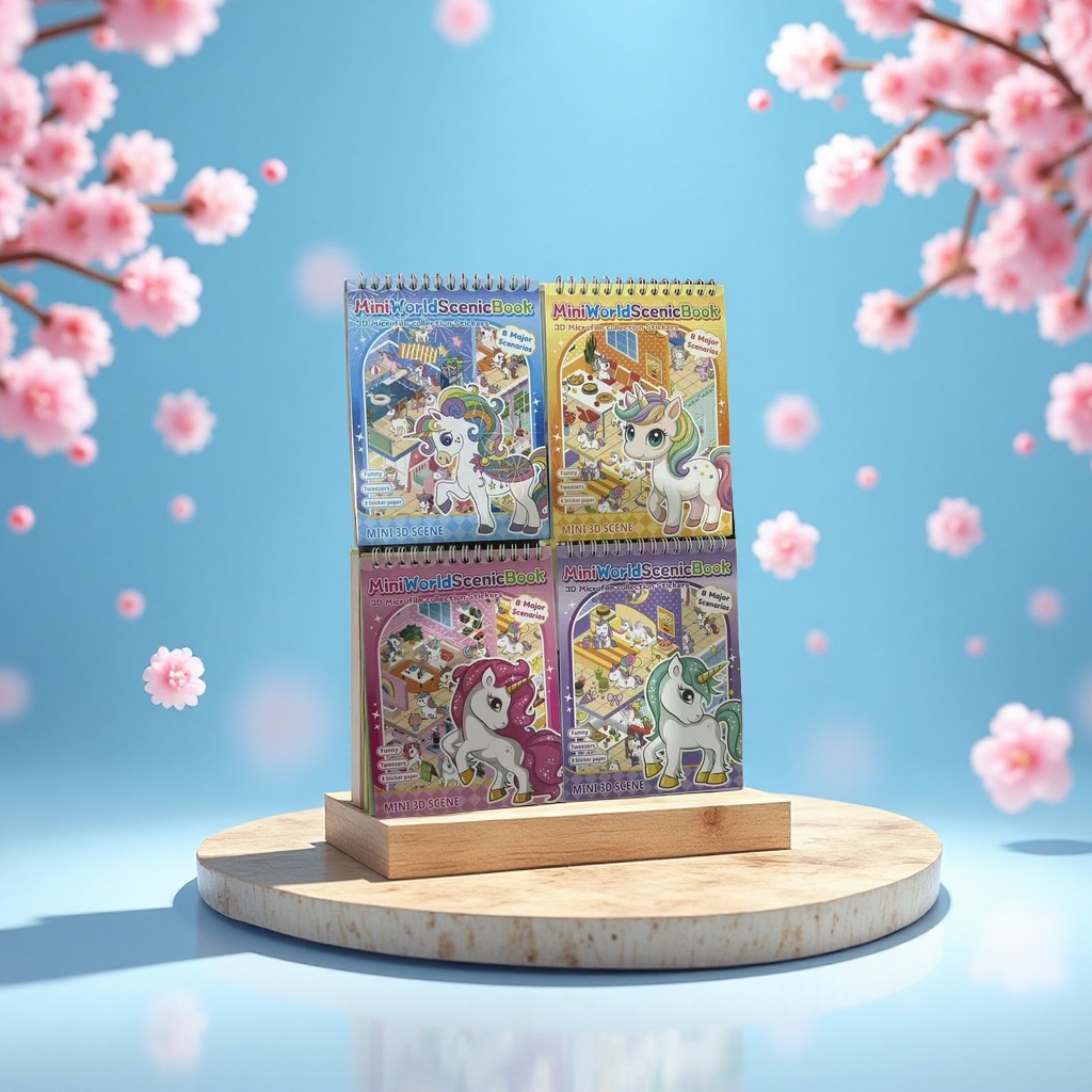 爆款产品造景集合贴本给儿童益智游戏 给大朋友解压心情可好玩了
