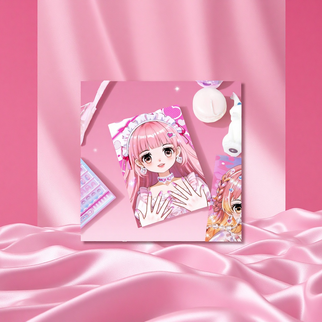 少女美甲贴贴包 美丽少女指甲贴包 漂亮美甲贴装饰套装 时尚美甲贴片美甲用品
