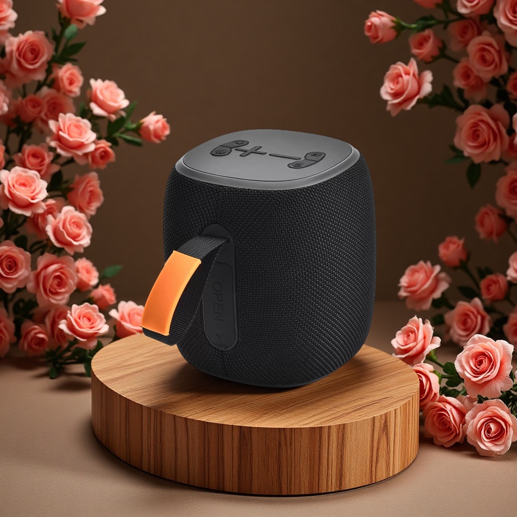 OEM portable wireless Bluetooth waterproof speaker with fabric FM radio, TF/AUX/TWS RG light, subwoofer stereo, super subwoofer details Picture