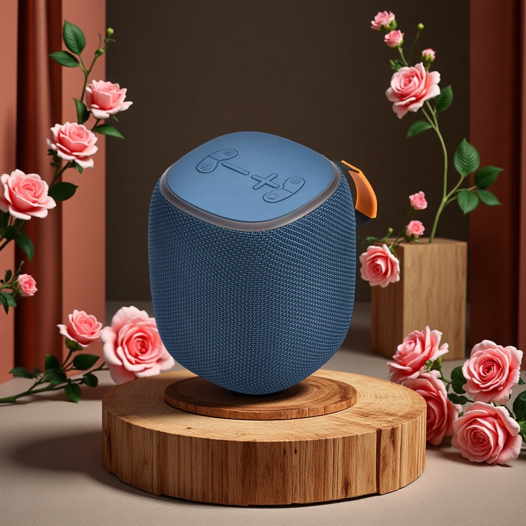 OEM便携无线蓝牙防水音箱带布料FM收音TF/AUX/TWS RG灯重低音立体声超级低音扬声器