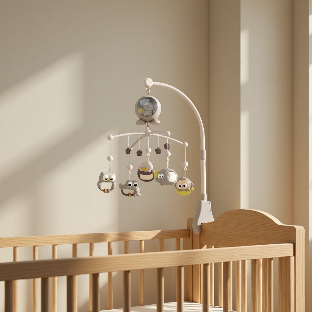 New baby bedside rattle, rotating bed pendant, baby comfort doll, hanging toy, gift, baby toy details Picture