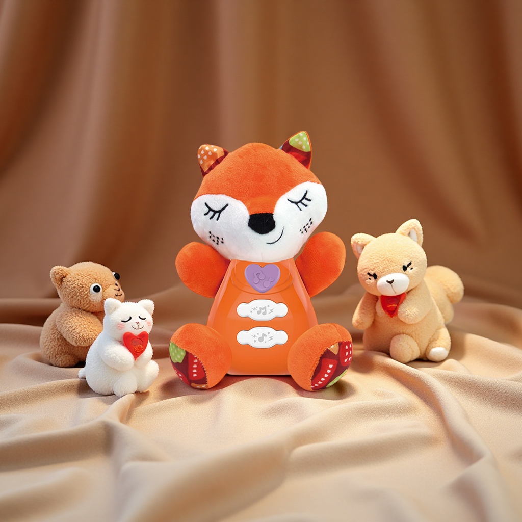Cross-border children's plush soothing toys, cute animals, cartoon audio-visual music, infant sleep companionship, washable doll dolls Application Scenario