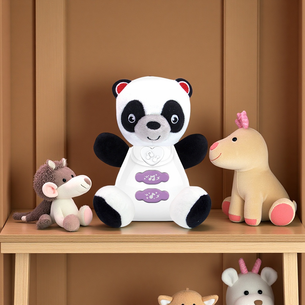 Cross-border children's plush soothing toys, cute animals, cartoon audio-visual music, infant sleep companionship, washable doll dolls Item Picture