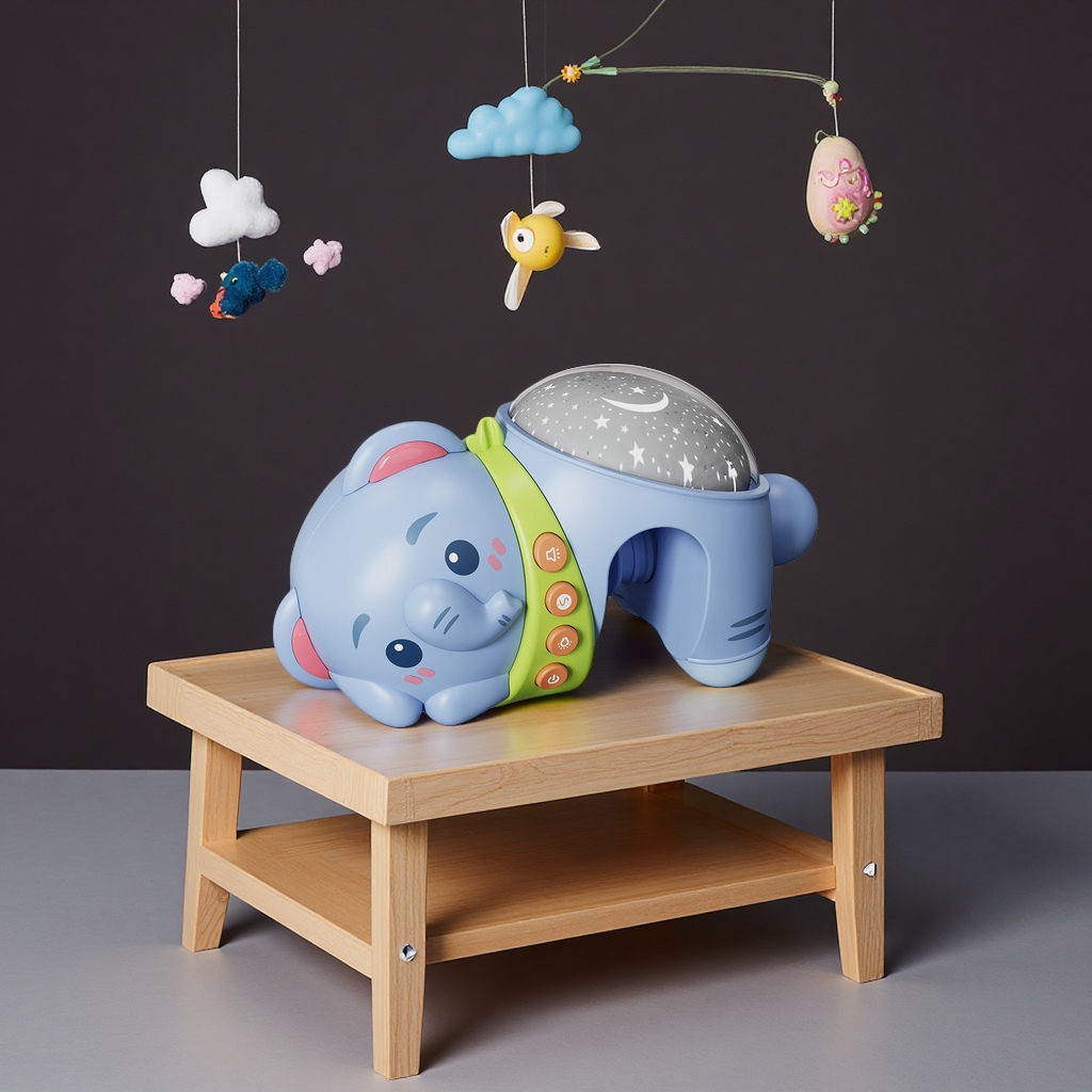 Cross-border infant early education toys, sleeping projection lamp, cartoon animal night light, bed bell simulation model, infant and toddler soothing lamp details Picture