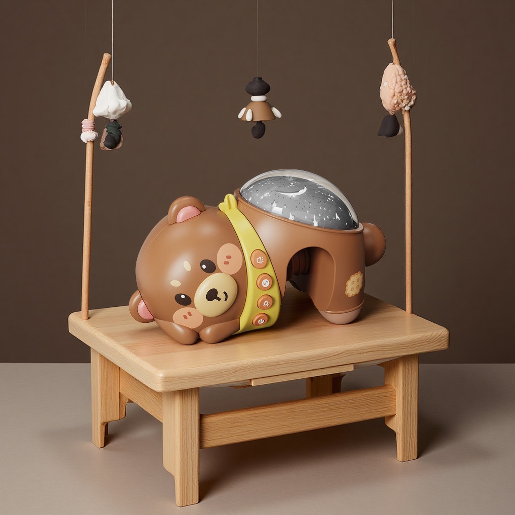 Cross-border infant early education toys, sleeping projection lamp, cartoon animal night light, bed bell simulation model, infant and toddler soothing lamp Specification image