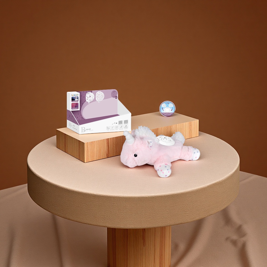 Cross-border infant and toddler soothing plush toys, creative projection night light music lullaby dolls, baby comfort toys Application Scenario