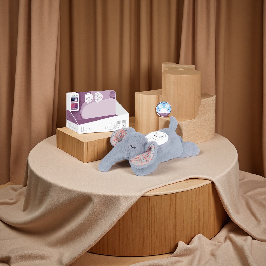 Cross-border infant and toddler soothing plush toys, creative projection night light music lullaby dolls, baby comfort toys Item Picture