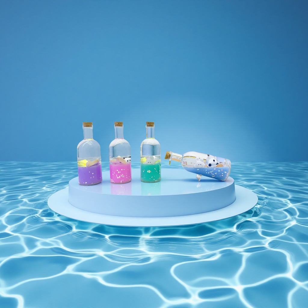 圆瓶大号摆件彩色水多色摆件动物配件摆件