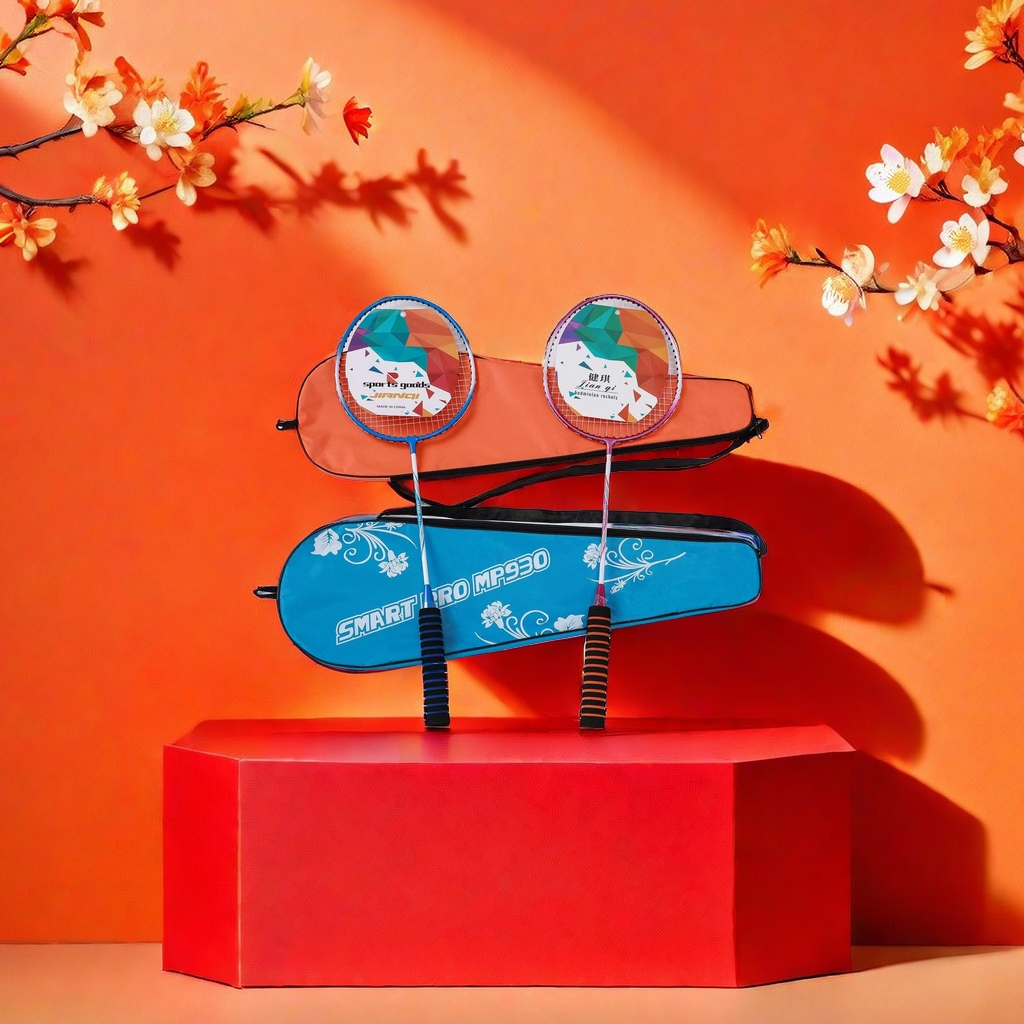 Badminton rackets are lightweight and durable. Sports rackets for competitive training are available in multiple colors