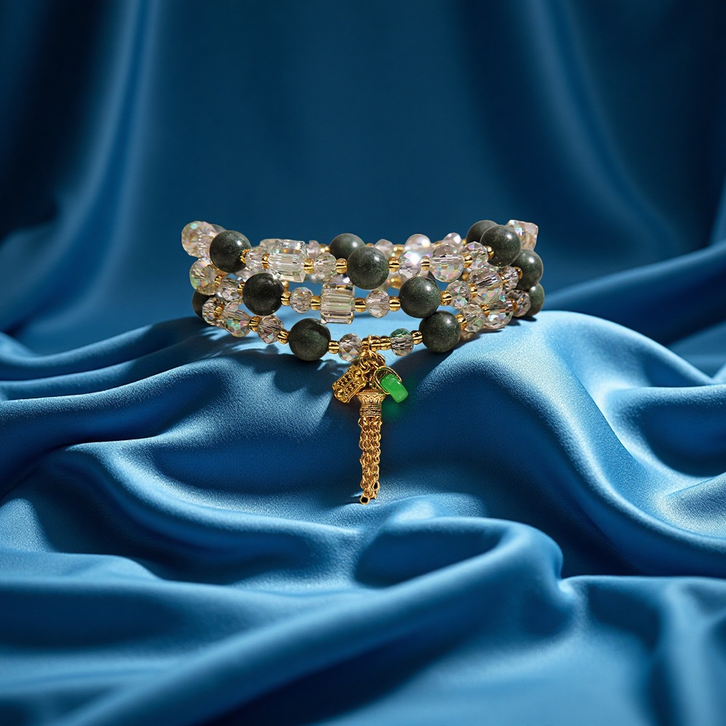 合香珠水晶多圈手链女款轻奢小众平安扣吊坠手串送闺蜜礼品饰品手饰