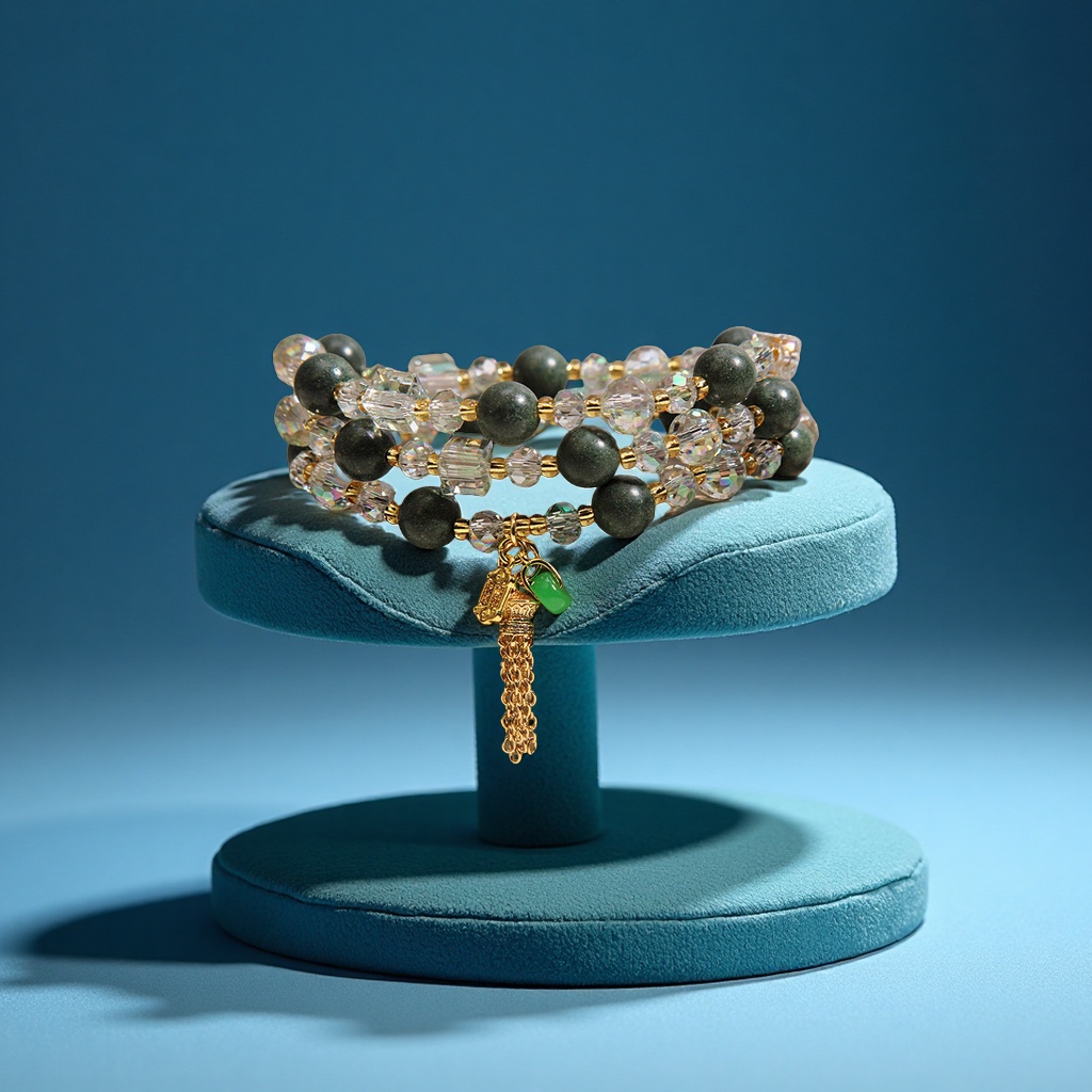 合香珠水晶多圈手链女款轻奢小众平安扣吊坠手串送闺蜜礼品饰品手饰详情图2