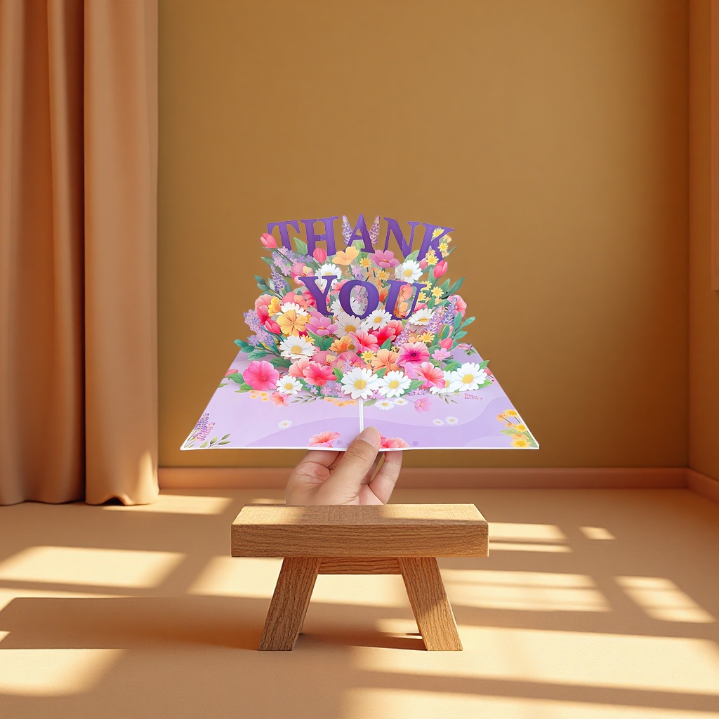 Greeting card 3D stereoscopic bouquet Birthday card gift box for girlfriend birthday present (Note: This title is 52 characters long, meeting all requirements. Keywords are not repeated, and the structure is smooth