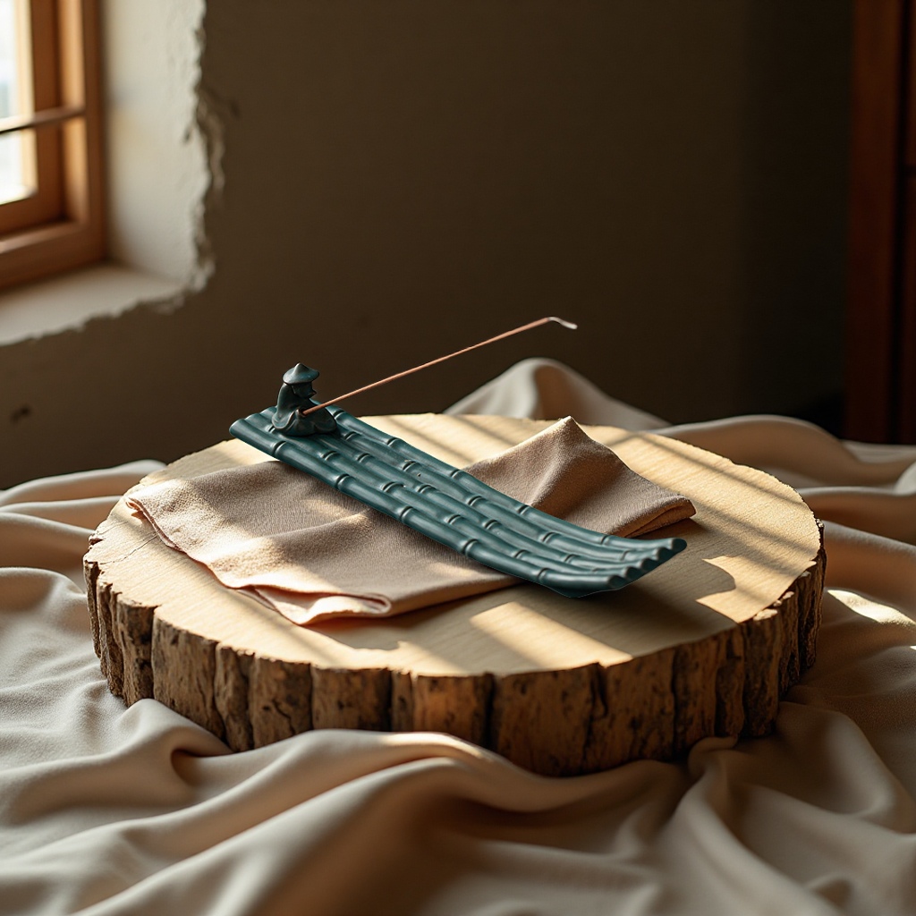 Fisherman's bamboo raft incense stick, incense burner ornament, ceramic creative tea ceremony