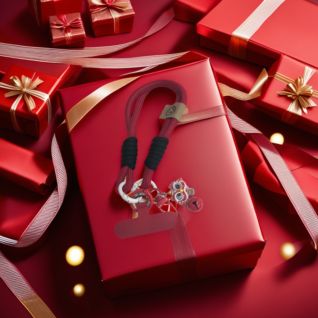 红色款编织手机绳水晶手机链手机挂绳带手机链