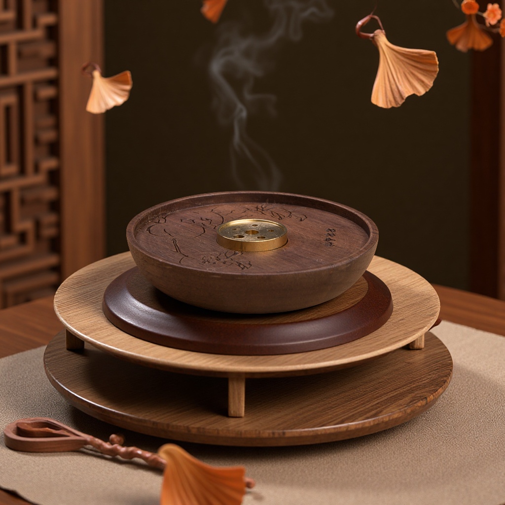 Walnut wood incense stick, incense holder, incense burner, sandalwood incense, household indoor incense holder, antique copper standing incense stick, incense burner, incense burner, handicrafts, gifts, religious items, incense holder, incense plate, incense stand, incense stick Specification image