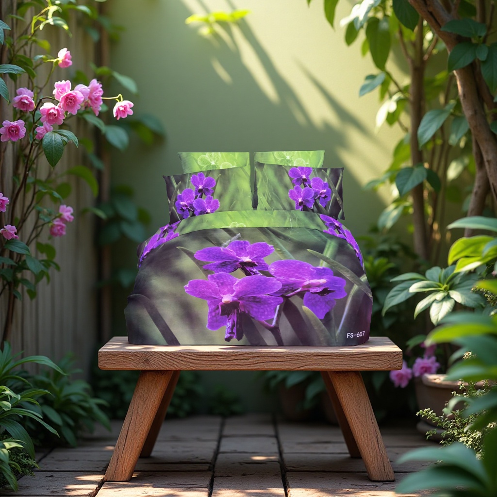 Butterfly Orchid Flower 100 Pure Cotton Four-piece Set: Natural Beauty Accompanies You to Dreams 105550254 details Picture