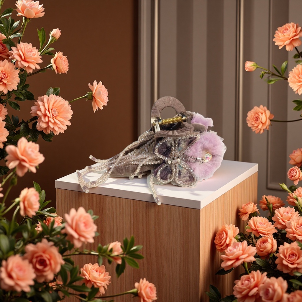 Female Korean-style fashionable hair clips, hair bands, hair accessories, trendy decorative items, hair ties details Picture