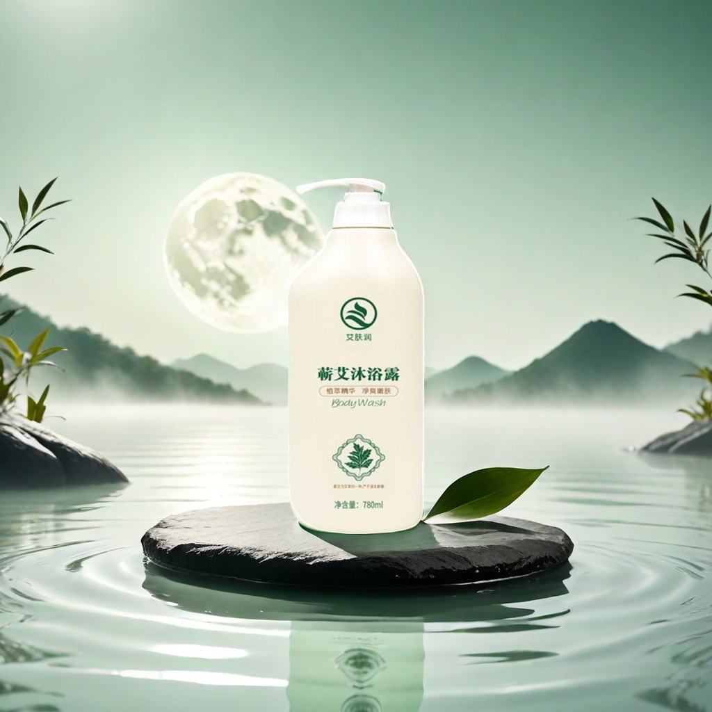 《艾肤润》蕲艾沐浴露，植萃精华，净爽嫩肤