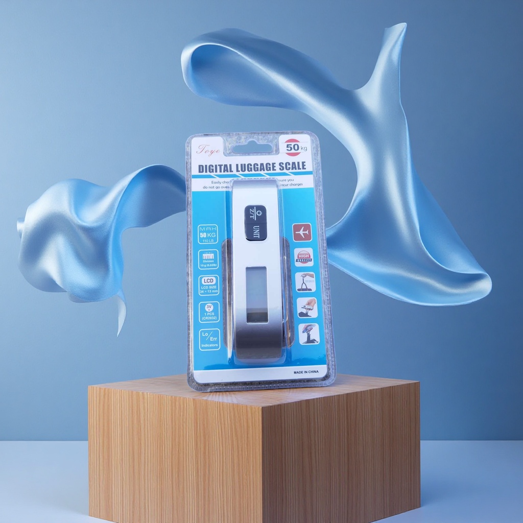 Silver portable luggage scale, 50kg for weighing travel luggage details Picture