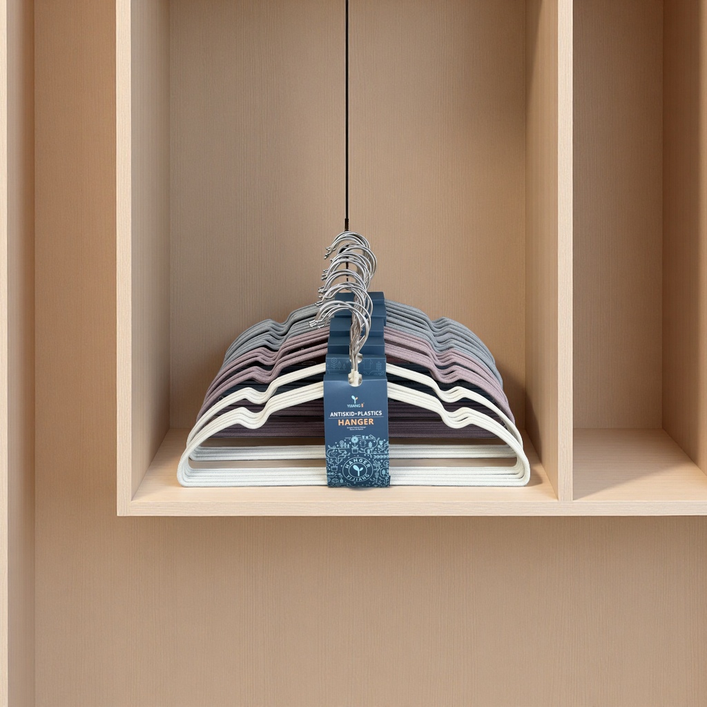 麂芙绒衣架家用挂衣无痕防肩角加粗加厚高级植绒收纳晾衣撑子