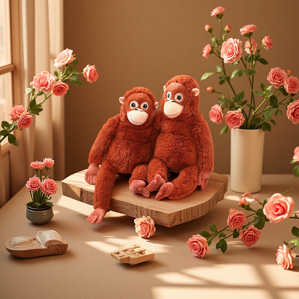 【 Price to be negotiated 】 Foreign trade bestseller Punch long-arm monkey doll, IKEA orangutan doll, realistic orangutan plush toy pic 1