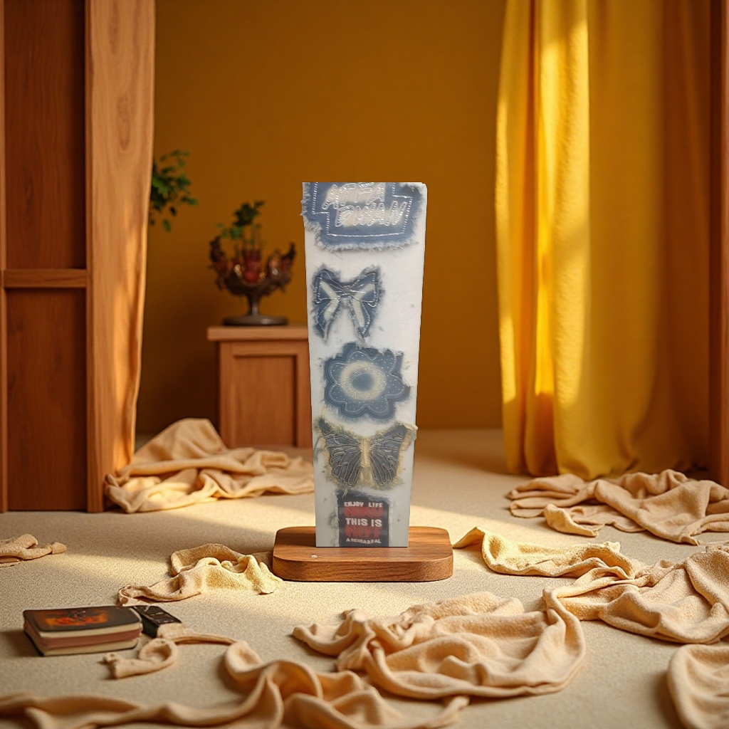 复古花纹白底实物图