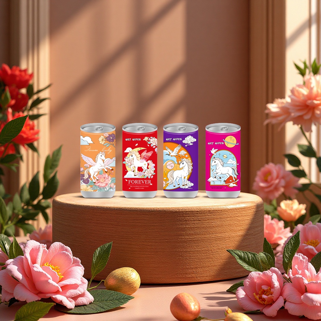 The Pegasus series cola can wet wipes are portable for stain removal, antibacterial, refreshing and fragrant Specification image