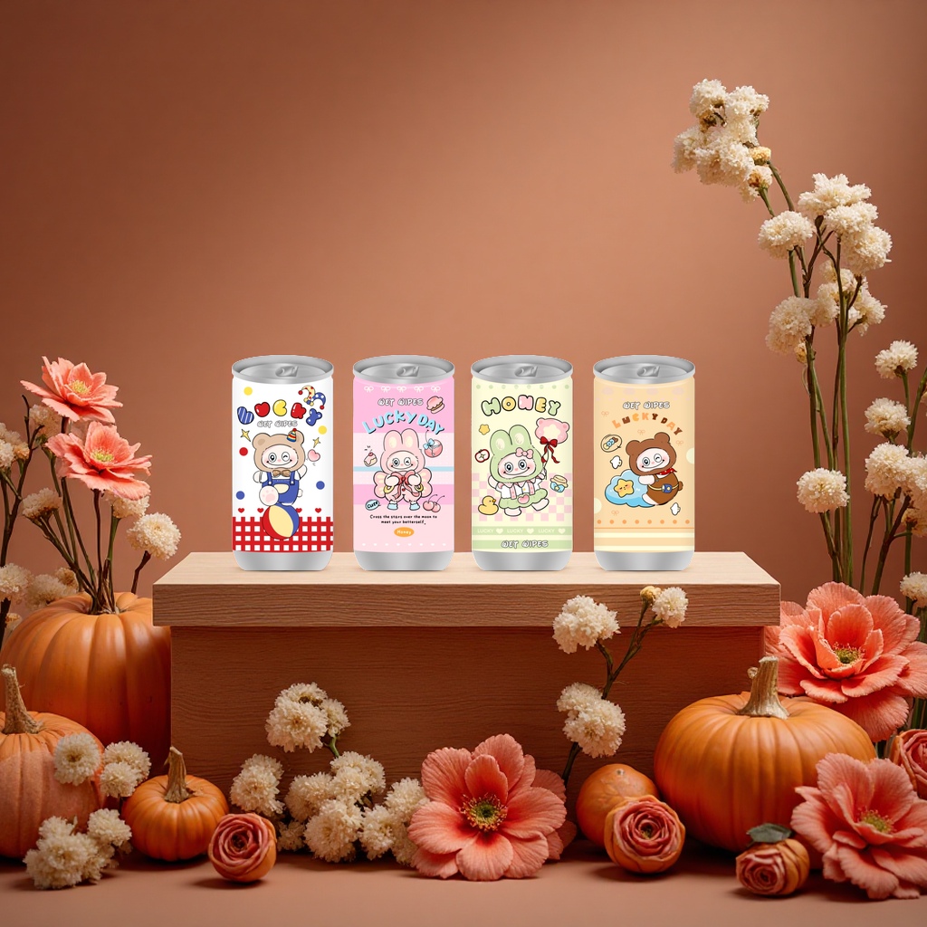 The Little Elf series cola can wet wipes are portable for stain removal, gentle cleaning and antibacterial details Picture