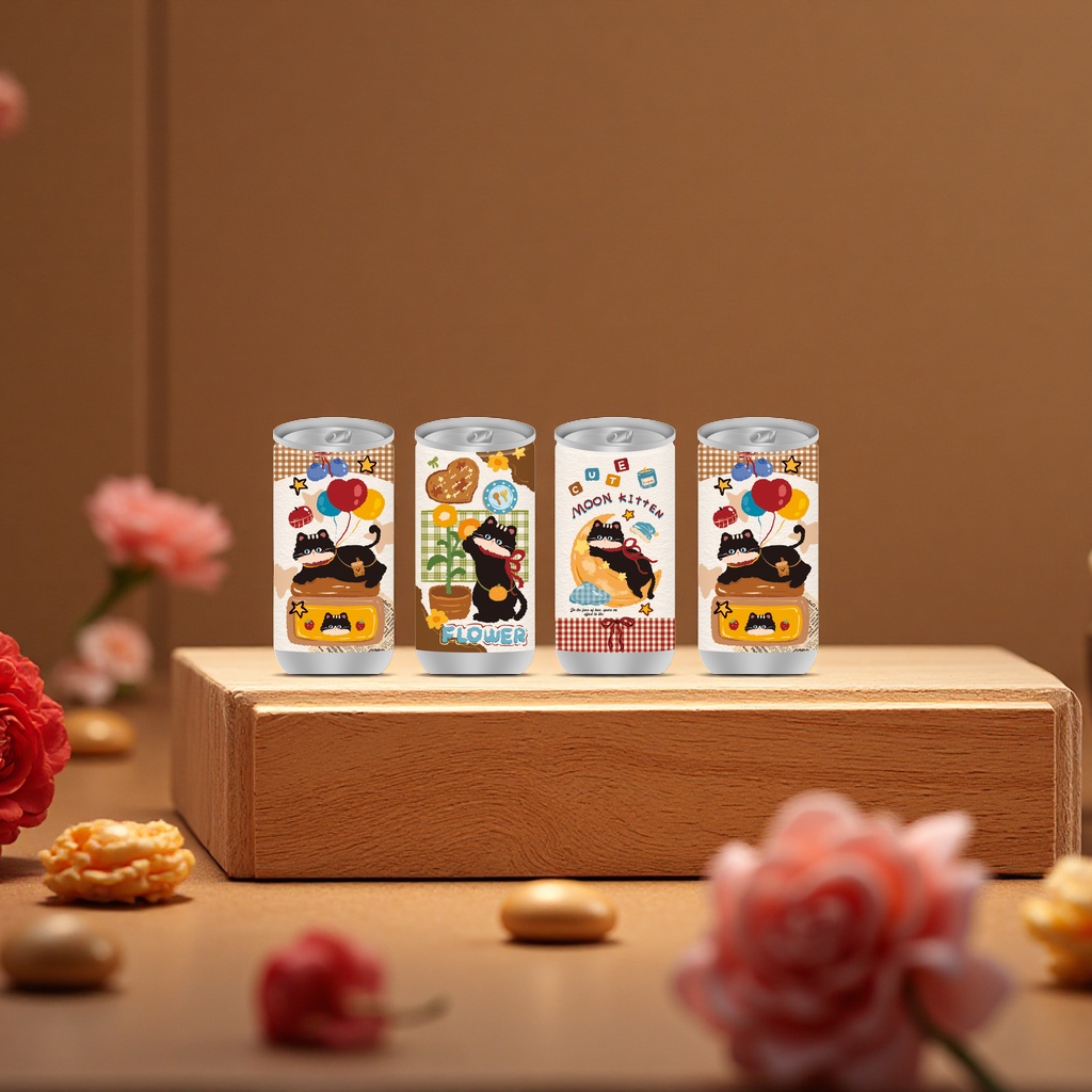 Black Cat Cocoa Quiet Little Dumplings Series Cola Can Wet Wipes JB-30061 Fresh Stain Remover, Flexible and portable Application Scenario