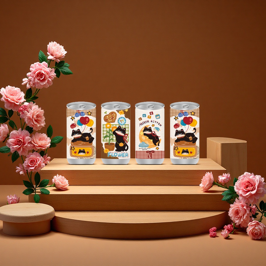 黑猫可可静悄悄小团子系列可乐罐湿巾JB-30061 清新去渍柔韧便携