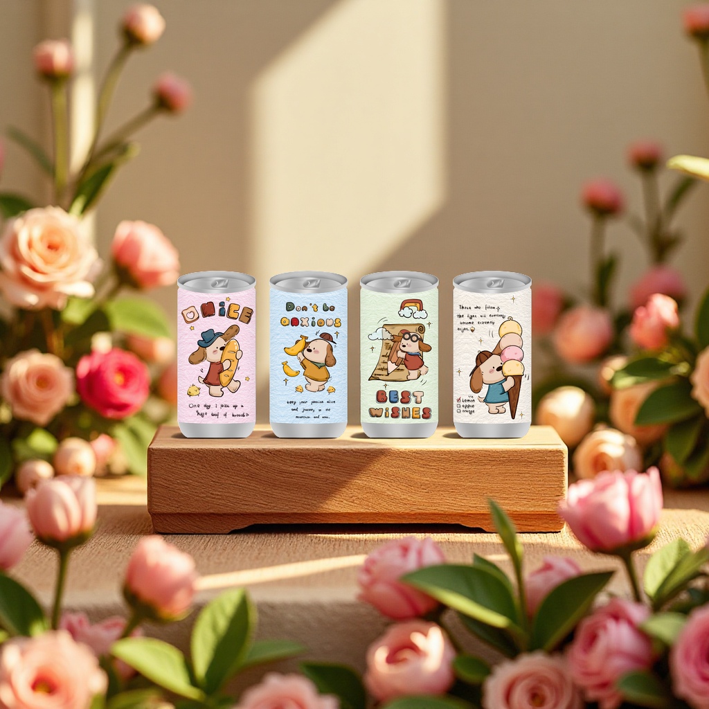 Cola Can Wet Wipes Retro Style Little Dog Dumplings Series JB30060 details Picture